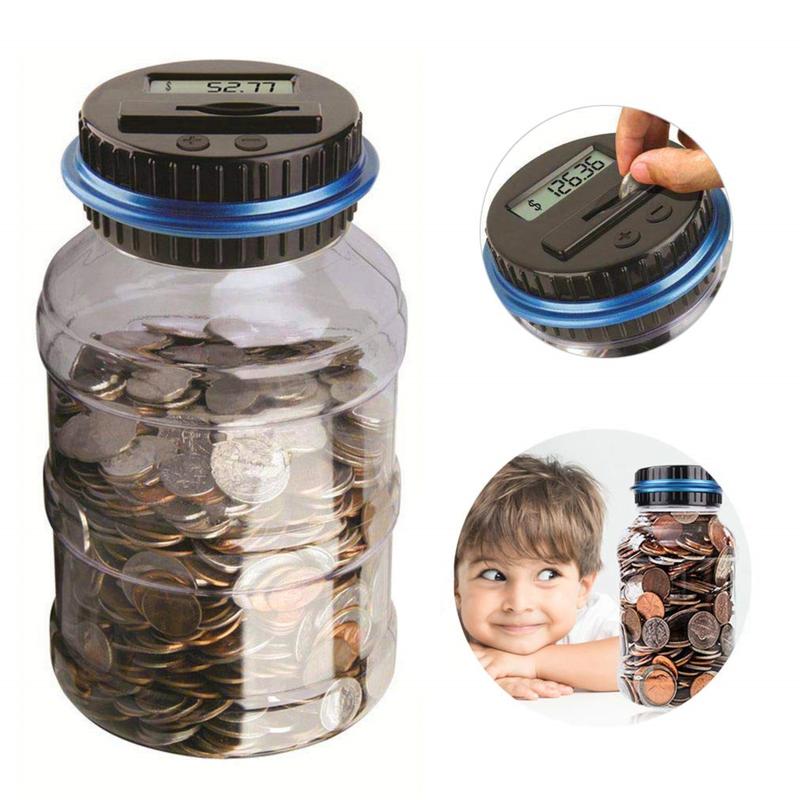 LCD Display Coin Bank，Large Capacity Savings Jar，Battery-Free，Adjustable Amount & Lock，Creative Coin Storage Box | Room Decor & Gifts