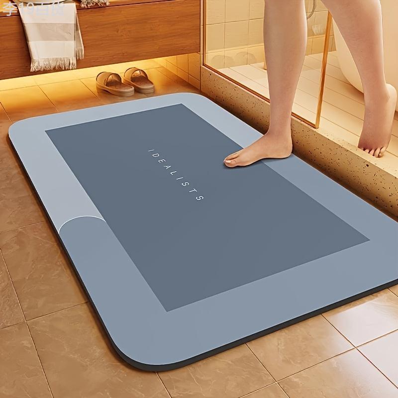 1pc Non-Slip Diatomaceous Earth Bath Mat, Ultra-Absorbent & Quick-Dry Soft Shower Floor Pad, Machine-Wash Safe, Toilet & Bedroom Mat, Home Bathroom Carpet, Kitchen & Laundry Room Rug, Shower Accessories - Unscented, No-Power Use, Battery-Fr