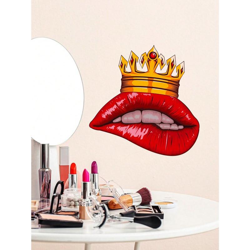 1Pc Leopard Print Sexy Lips Girl Wall Sticker For Bedroom Living Room Hallway Decoration floral pattern