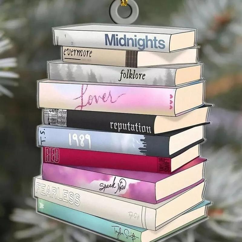 Taylor Version Albums As Books The Eras Acrylic Ornament, Swiftmas Christmas Gift, Xmas Tree Decoartion