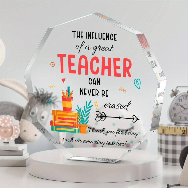 Acrylic Plaque, Teacher Appreciation Day Gift for Women, Teacher Birthday Gift for Teachers, Art Craft Ornament Gift, Home Decor