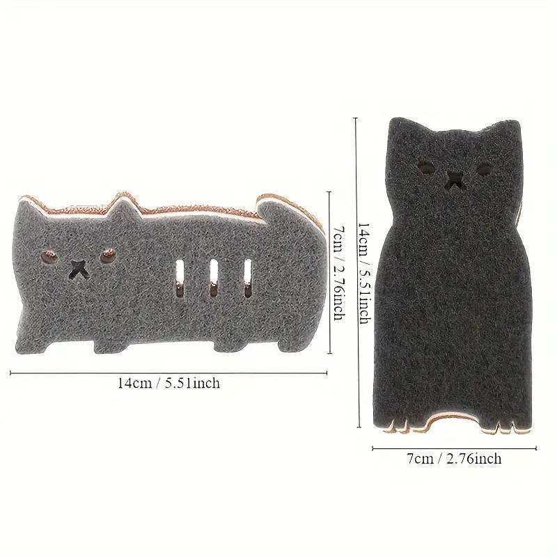 Random Color Cute Cat Design Sponge, Kitchen Cleaning Sponge, Household Cleaning Tool, Cleaning Sponges for Kitchen Bathroom, Kitchen Accessories