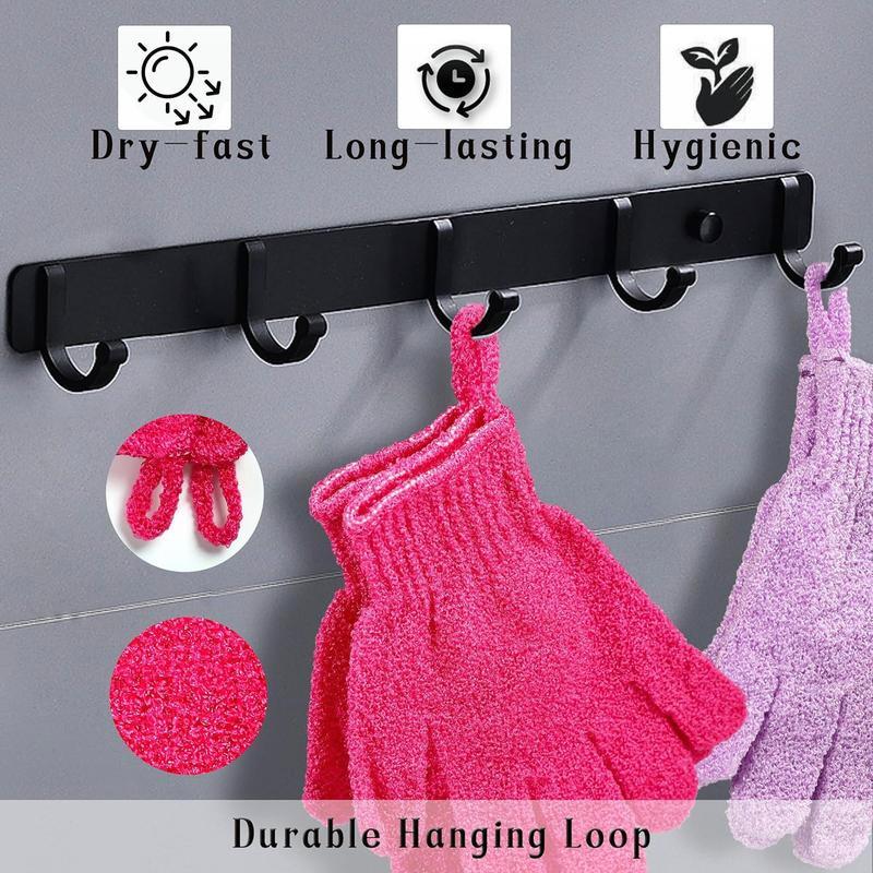 24 Count Shower Gloves - Exfoliating Bath Gloves with Hanging Loop! 12 Colors for Beauty Spa, Massage, Skin & Body Scrubber.