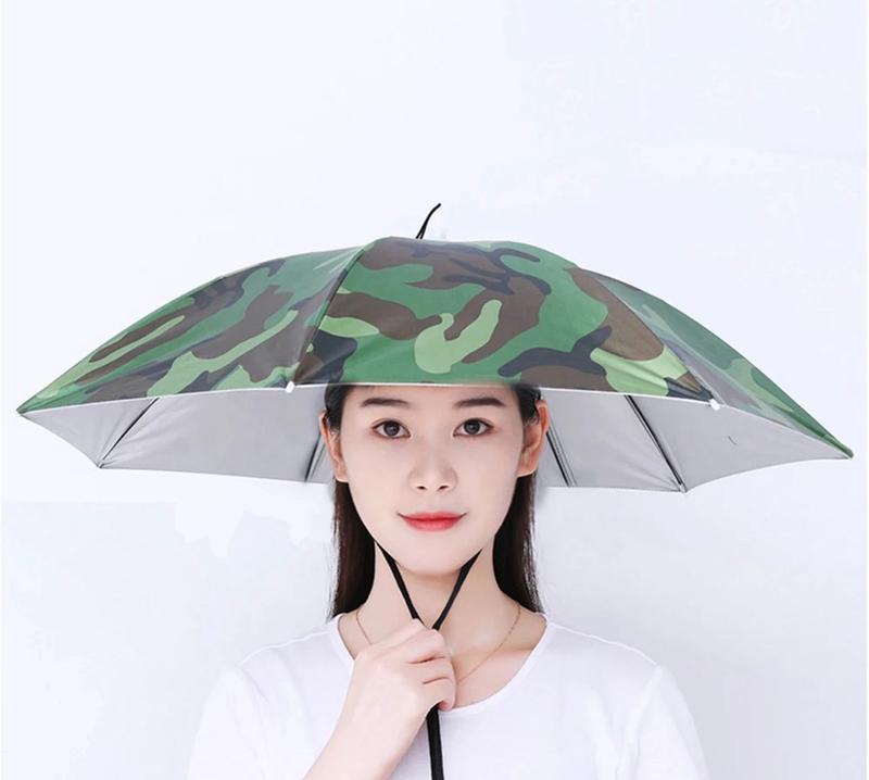 Elastic Headband Umbrella Hat for Women and Men - Head Umbrella