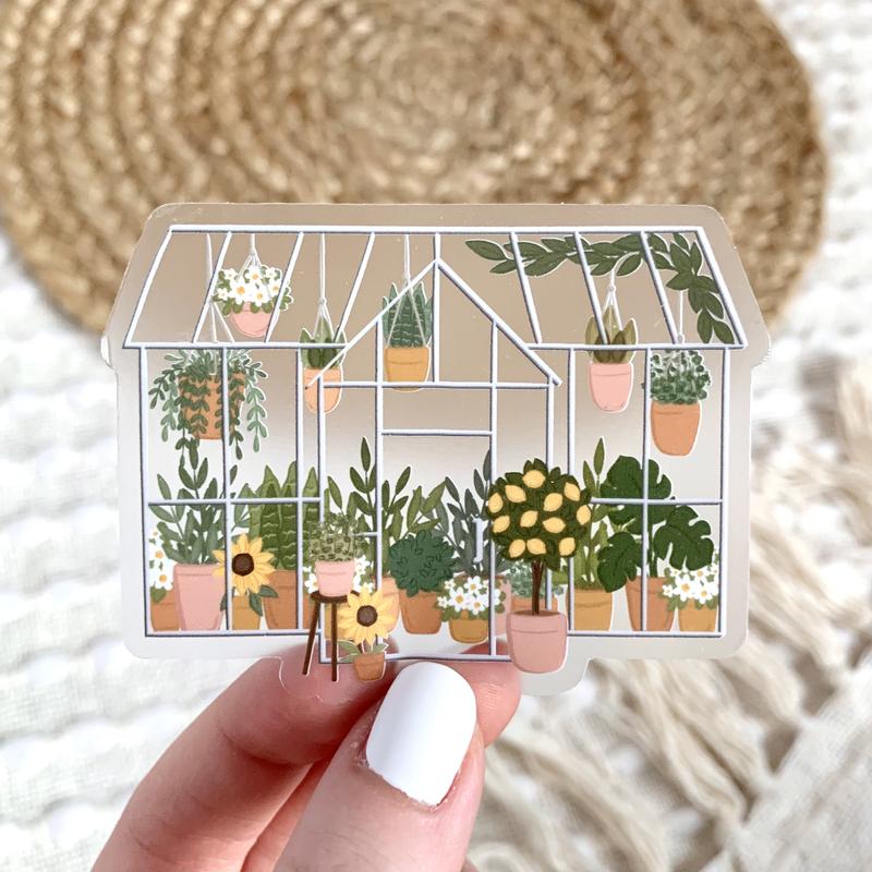 Greenhouse Clear Waterproof Vinyl Sticker, 3.25x2.5