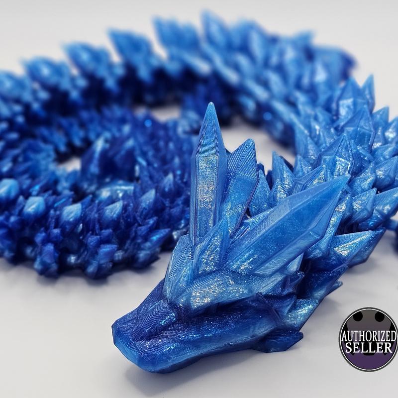 3D Printed Articulating Decorative Crystal Dragon Figurine