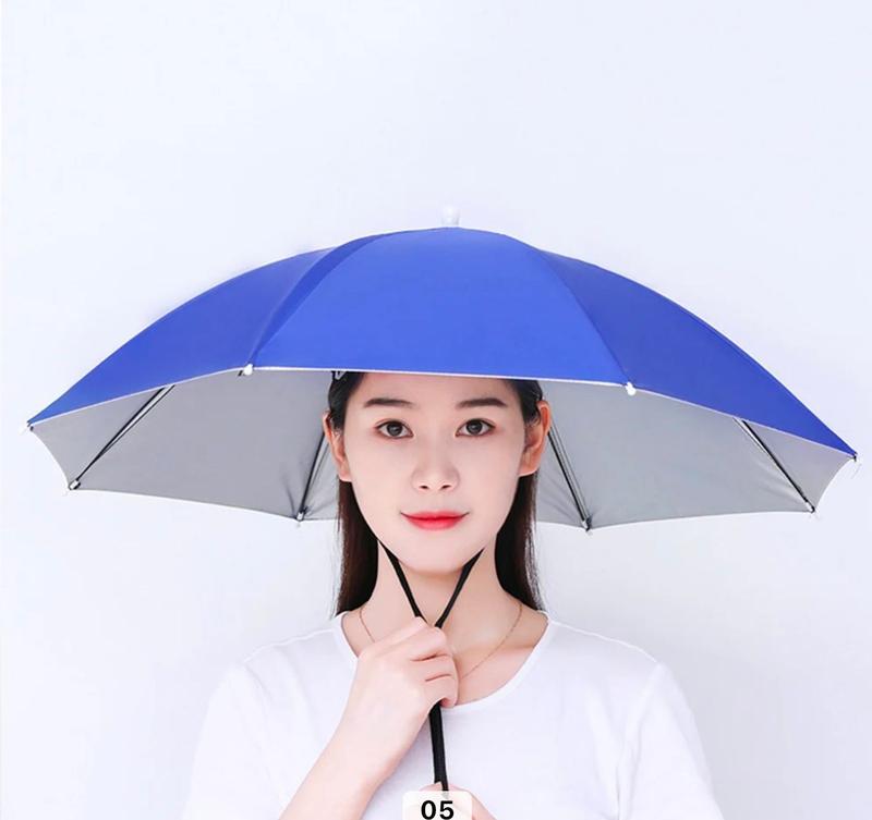 Elastic Headband Umbrella Hat for Women and Men - Head Umbrella