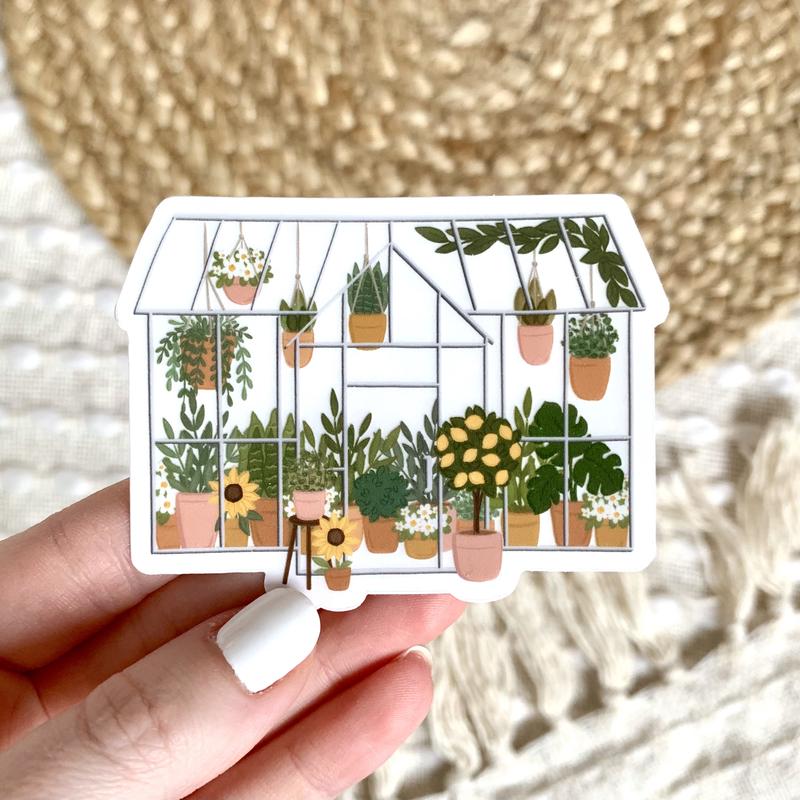 Greenhouse Clear Waterproof Vinyl Sticker, 3.25x2.5