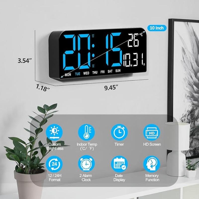 Digital Wall Clock Modern LED , 10