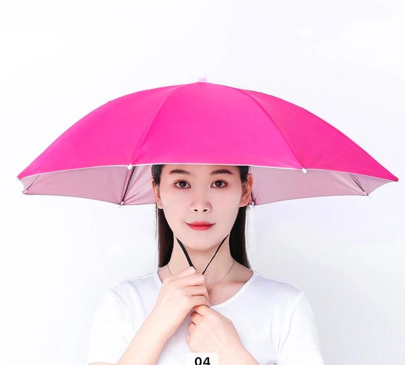 Elastic Headband Umbrella Hat for Women and Men - Head Umbrella