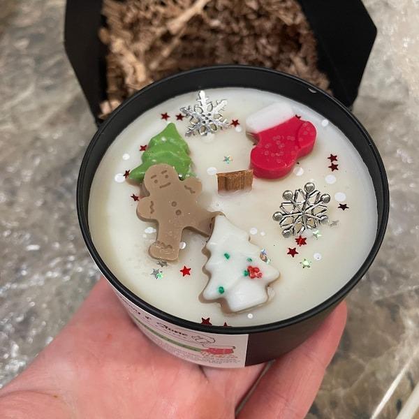 Holiday Cookies Christmas Candle, 6oz Wooden Candle, Christmas Candle, Home Decor, Christmas Decor, Christmas Gift