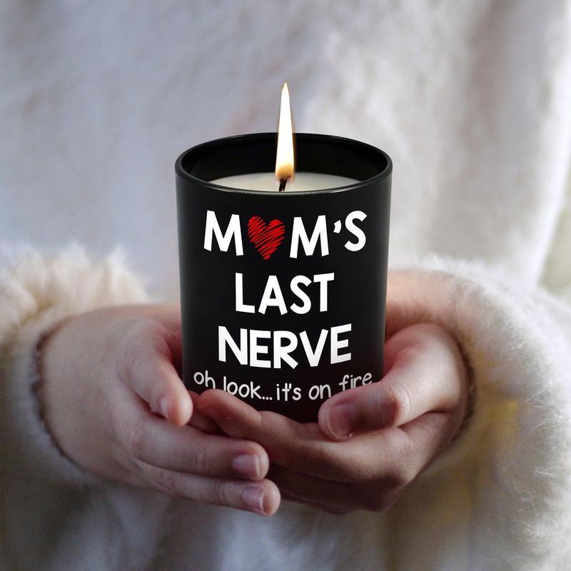 Mom's Last Nerve Candle for Mom from Daughter, Son - Mothers Day, Christmas, Birthday Gifts for Stepmom, Bonus Mom - Aroma Candle Decoration Lavender