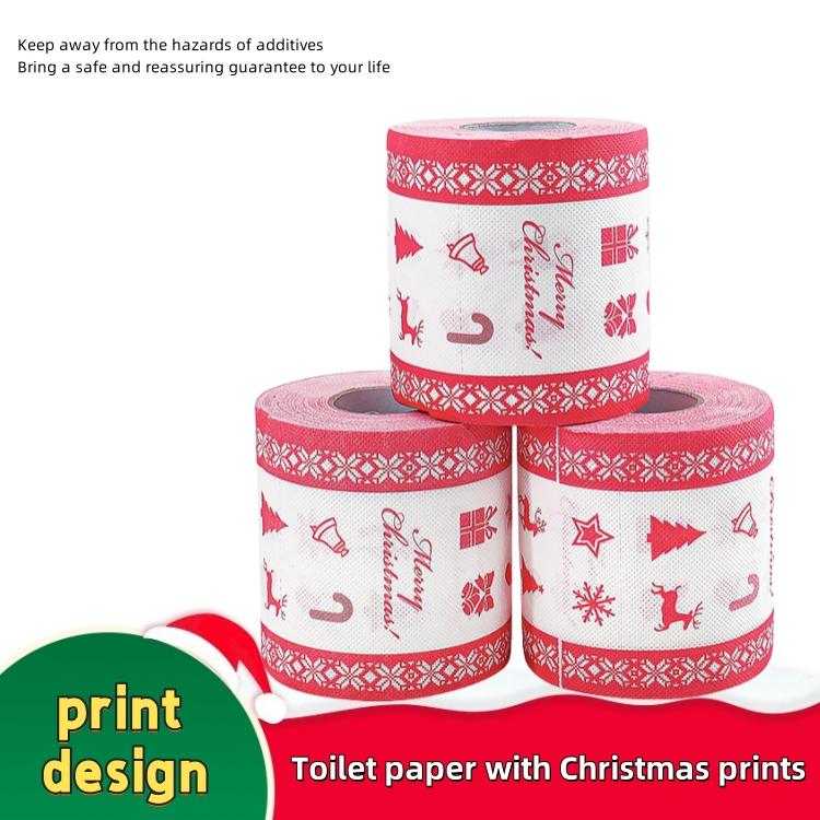 Christmas themed toilet paper decoration, 6 styles - Fun toilet paper suitable for the elderly - Suitable for holiday Christmas party gifts