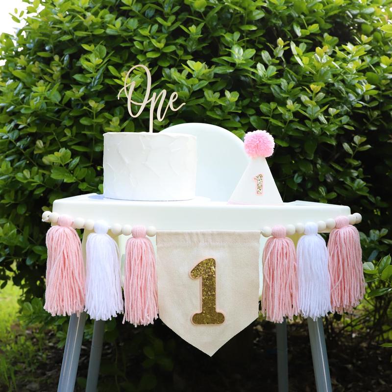 1st Birthday Banner, 1 Count Boho Style Tassel Decor Banner, Birthday Party Decoration Supplies for Girls & Boys, Party Supplies