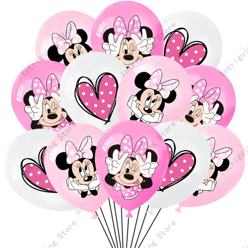 Minnie Mouse 1st Foil Balloons Party Supplies Girls Birthday Party Decorations Globes Latex Balloons Great for Girls Baby Shower