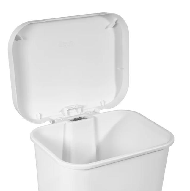 11.9 Gallon StepOn Trash Can - Plastic, Kitchen, White