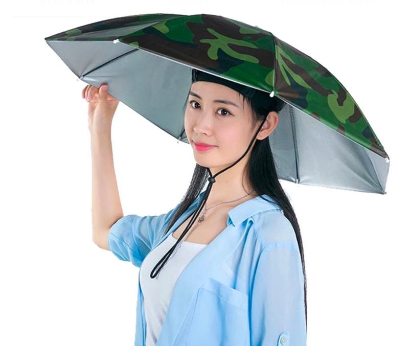 Elastic Headband Umbrella Hat for Women and Men - Head Umbrella