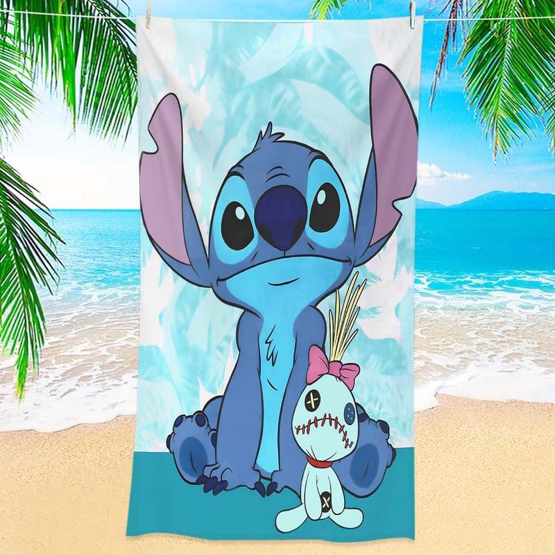 Cartoon Pattern Beach Towel, 1 Count Soft Absorbent Towel, Quick Drying Towel for Beach, Travel, Camping, Swimming Pool, Bathroom Accessories