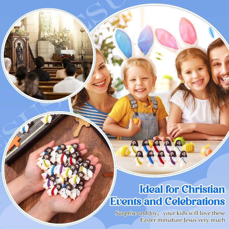 25 Pcs Little Jesus Figures Original Design Jesus Love You Mini Rubber Jesus Toys to Hide and Seek Religious Party Favors Sunday School Baptism