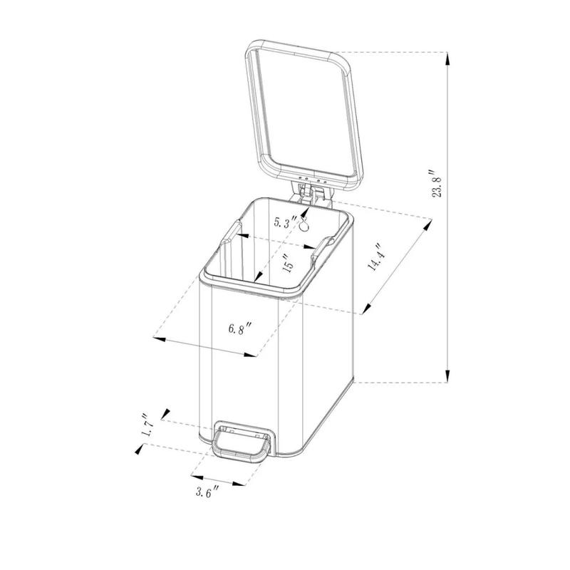 10L Stainless Slim Step Trash Can - With a removable liner for easy cleaning, it features a sleek design in a brushed fingerprint-resistant finish that adds chic style to your decor.