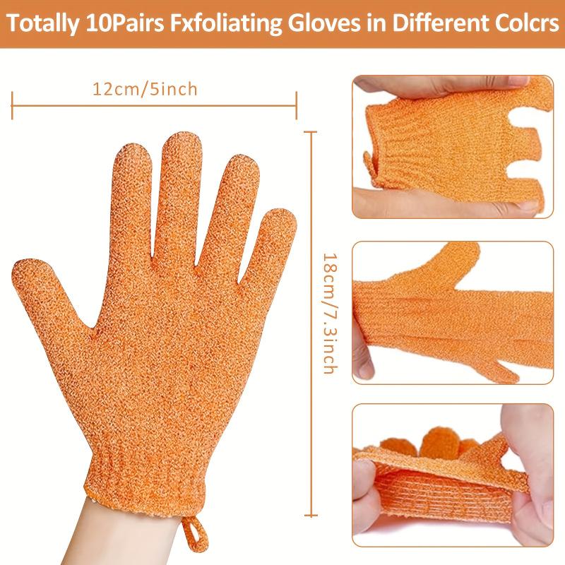 10 Pair Exfoliating Mitts, Consists Of 10 Colorful Double Sided Exfoliating Mitts For Deep Cleansing Of Dead Skin, Suitable For Beauty Spa Massage Skin Bath, Body Scrub Bath Accessories.