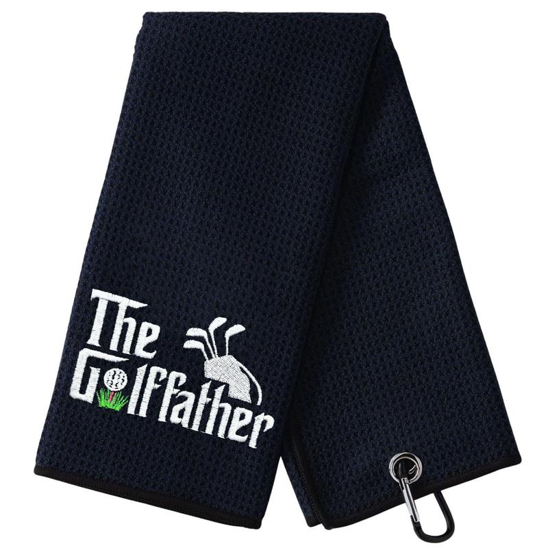 Funny Dad Golf Towel, Waffle Pattern Golf Towel with Carabiner Clip, Golf Accessories for Men, Dad, Boyfriend, Coworker