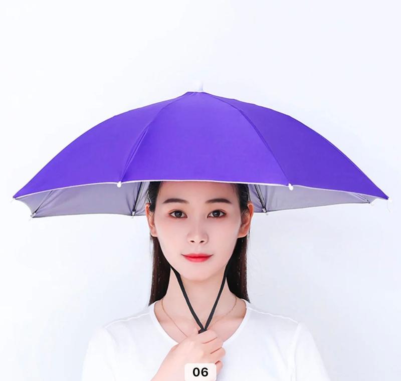 Elastic Headband Umbrella Hat for Women and Men - Head Umbrella