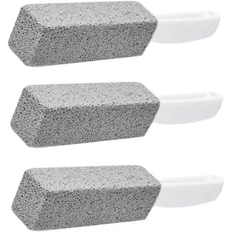 Pumice Cleaning Stone with Handle Toilet Bowl Cleaner Hard Water Ring Remover for Bath Pool Kitchen Household Cleaning Brush Plastic