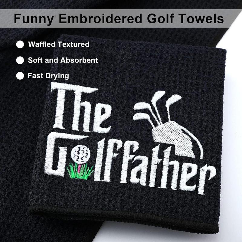 Funny Dad Golf Towel, Waffle Pattern Golf Towel with Carabiner Clip, Golf Accessories for Men, Dad, Boyfriend, Coworker