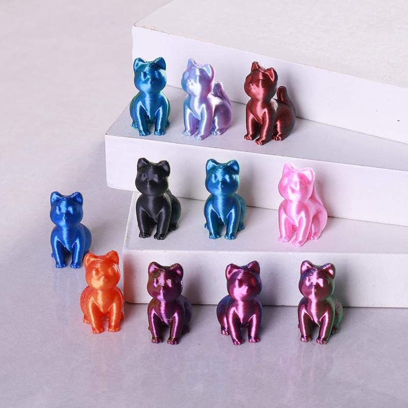 Random Color 3D Printed Miniature Cat Statue, 100pcs Cute Cat Ornament, Home Decoration Statue, Perfect Cute Decoration Gift for Hobbyists