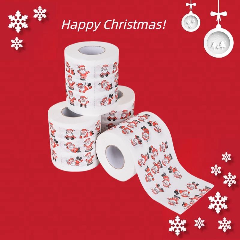 Christmas themed toilet paper decoration, 6 styles - Fun toilet paper suitable for the elderly - Suitable for holiday Christmas party gifts