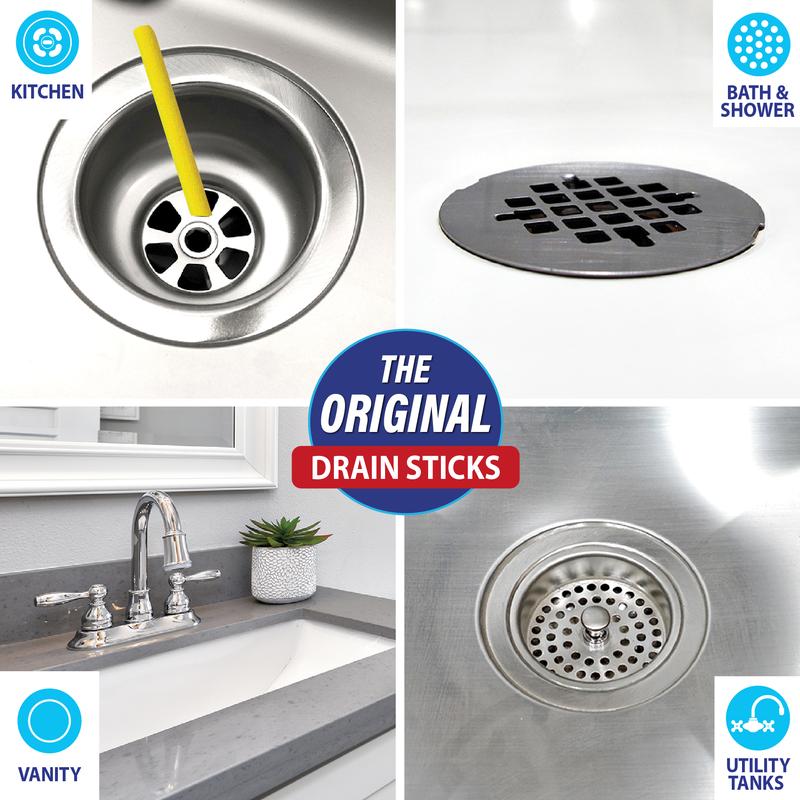 Sani 360° Sani Sticks Enzyme Drain Sticks Prevent Drain Clogs and Odors. Keeps Household Drainpipes Clean and Smelling Fresh. One Stick Per Drain.