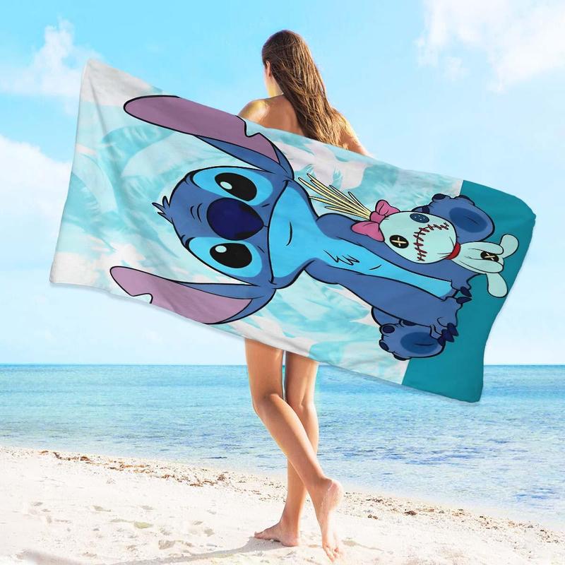 Cartoon Pattern Beach Towel, 1 Count Soft Absorbent Towel, Quick Drying Towel for Beach, Travel, Camping, Swimming Pool, Bathroom Accessories