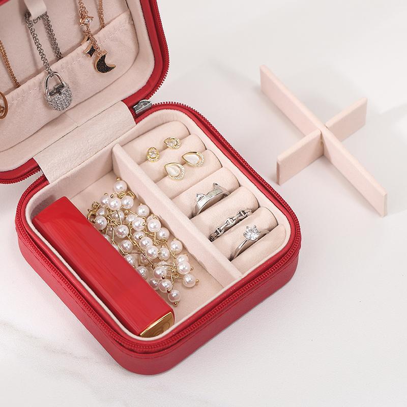 Travel Jewelry Case, 1 Count Portable Jewelry Organizer, Organizer Storage Box for Earring Necklace Rings