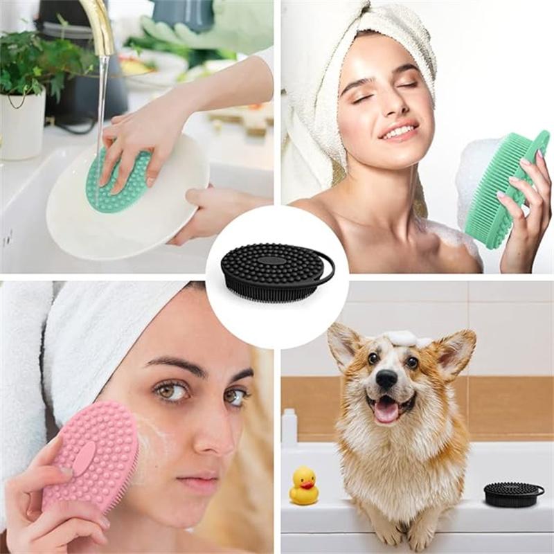 3 Pack Silicone Body Scrubber, Exfoliating Body Scrubber Soft Silicone Loofah Body Scrubber Fit for Sensitive and All Kinds of Skin Clean and Sanitary