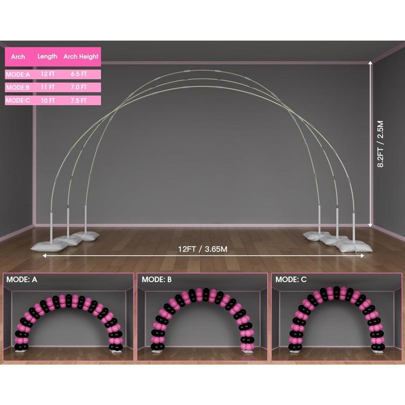 21ft Balloon Arch Stand Kit, Free Combination in Width and Height Convenient To Assemble and Disassemble