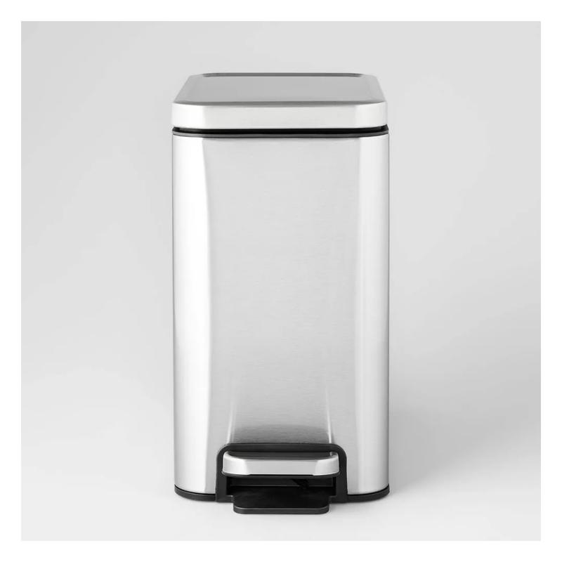 10L Stainless Slim Step Trash Can - With a removable liner for easy cleaning, it features a sleek design in a brushed fingerprint-resistant finish that adds chic style to your decor.