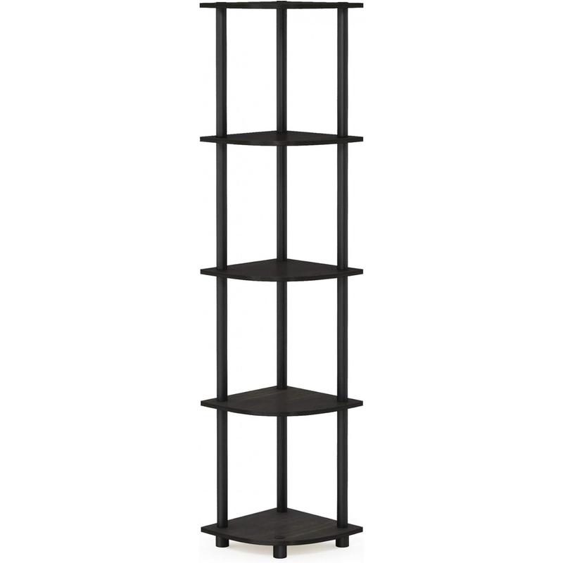 5 Tier Corner Display Rack Multipurpose Shelving Unit, 1-Pack, Espresso Black