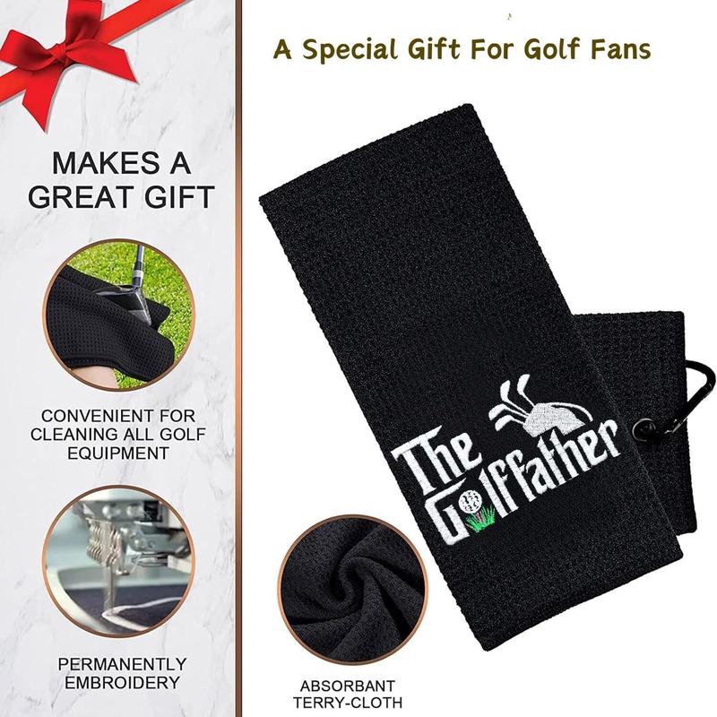 Funny Dad Golf Towel, Waffle Pattern Golf Towel with Carabiner Clip, Golf Accessories for Men, Dad, Boyfriend, Coworker