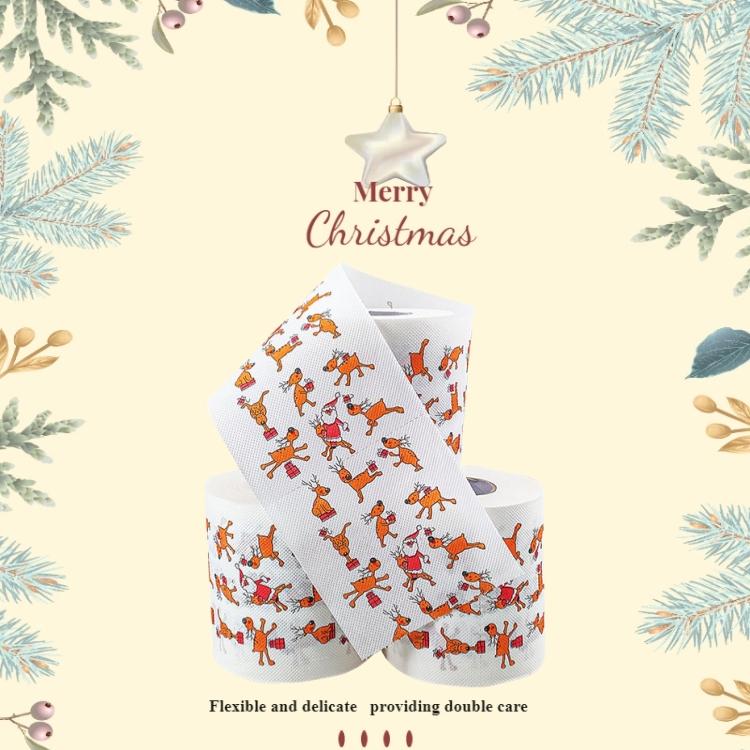 Christmas themed toilet paper decoration, 6 styles - Fun toilet paper suitable for the elderly - Suitable for holiday Christmas party gifts