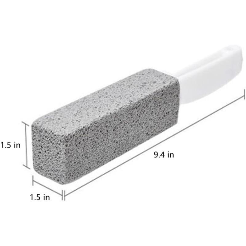 Pumice Cleaning Stone with Handle Toilet Bowl Cleaner Hard Water Ring Remover for Bath Pool Kitchen Household Cleaning Brush Plastic