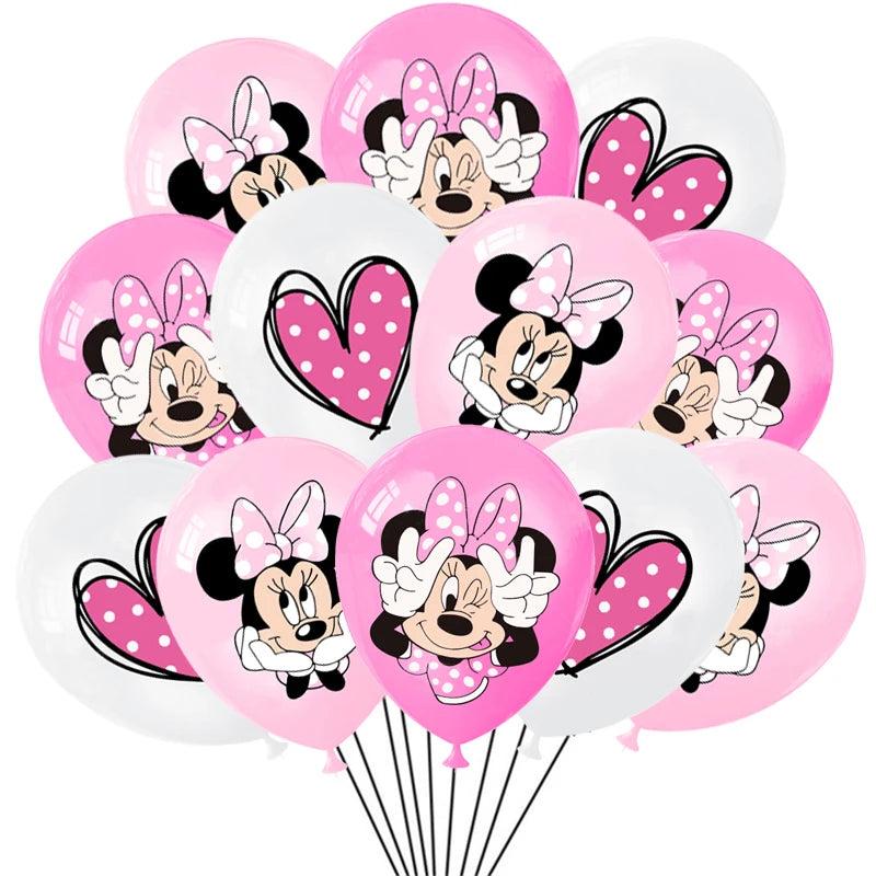 Minnie Mouse 1st Foil Balloons Party Supplies Girls Birthday Party Decorations Globes Latex Balloons Great for Girls Baby Shower