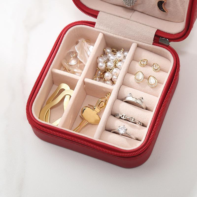 Travel Jewelry Case, 1 Count Portable Jewelry Organizer, Organizer Storage Box for Earring Necklace Rings