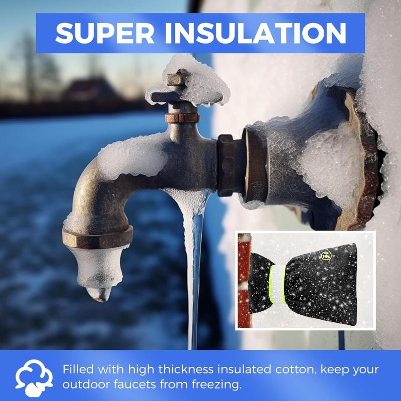 Outdoor Faucet Cover, 2 pcs Winter Freeze Protective Hose Bib Cover, Water Spigot Covers, Winter Insulated Cover Bag, mULTIPLE uSES