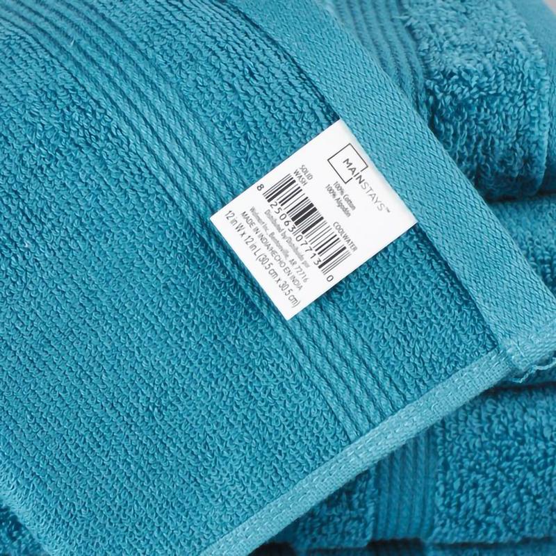 Mainstays Performance Anti-Microbial Solid 6 Piece Towel Set, Aqua