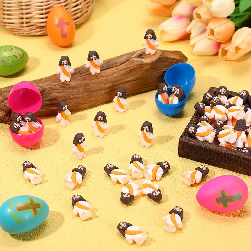 200 Pack Mini Jesus Figurines Bulk Tiny Jesus Toys Little Jesus Figures to Hide Christ Savior Religious Jesus Gift Stuffed Jesus for Church Christmas Sunday School Baptism Gifts(Orange)