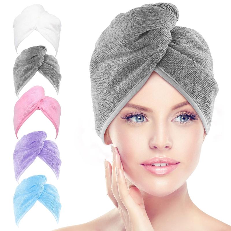 Microfiber Hair Towel Wrap, 2 Pack Hair Turbans, Super Absorbent Quick Dry Hair Towel Wrap for All Hair Types Anti Frizz, 26