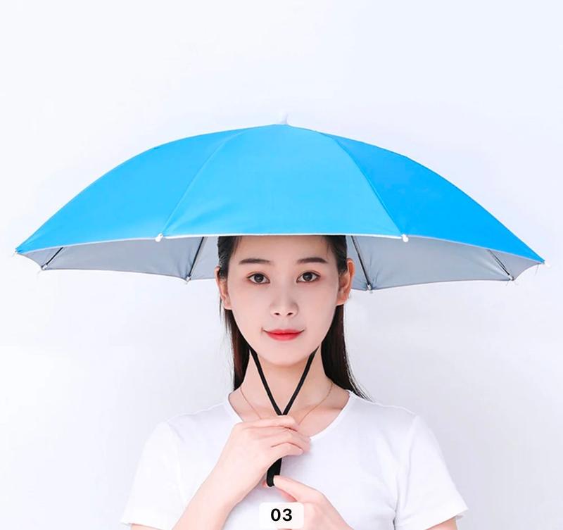 Elastic Headband Umbrella Hat for Women and Men - Head Umbrella