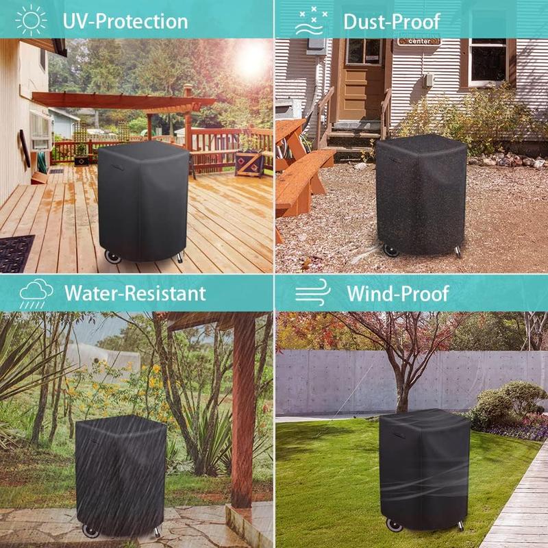 Electric Grill Cover for 40in Vertical Smoker, Masterbuilt, Charbroil, Dyna Lightweight Waterproof Drawstring