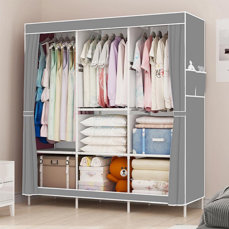 HONEIER Portable Closet Storage Organizer Clothes Wardrobe Shoe Clothing Rack Shelf Dustproof Non-woven Fabric, Quick and Easy to Assemble